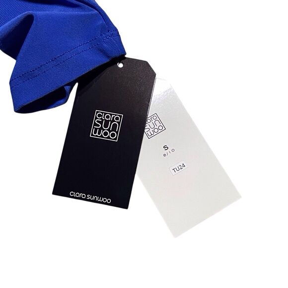 NWT Clara Sunwoo Sun Woo V-Neck High-Low Envelope Hem Tunic Top Size Small Blue - Picture 5 of 16